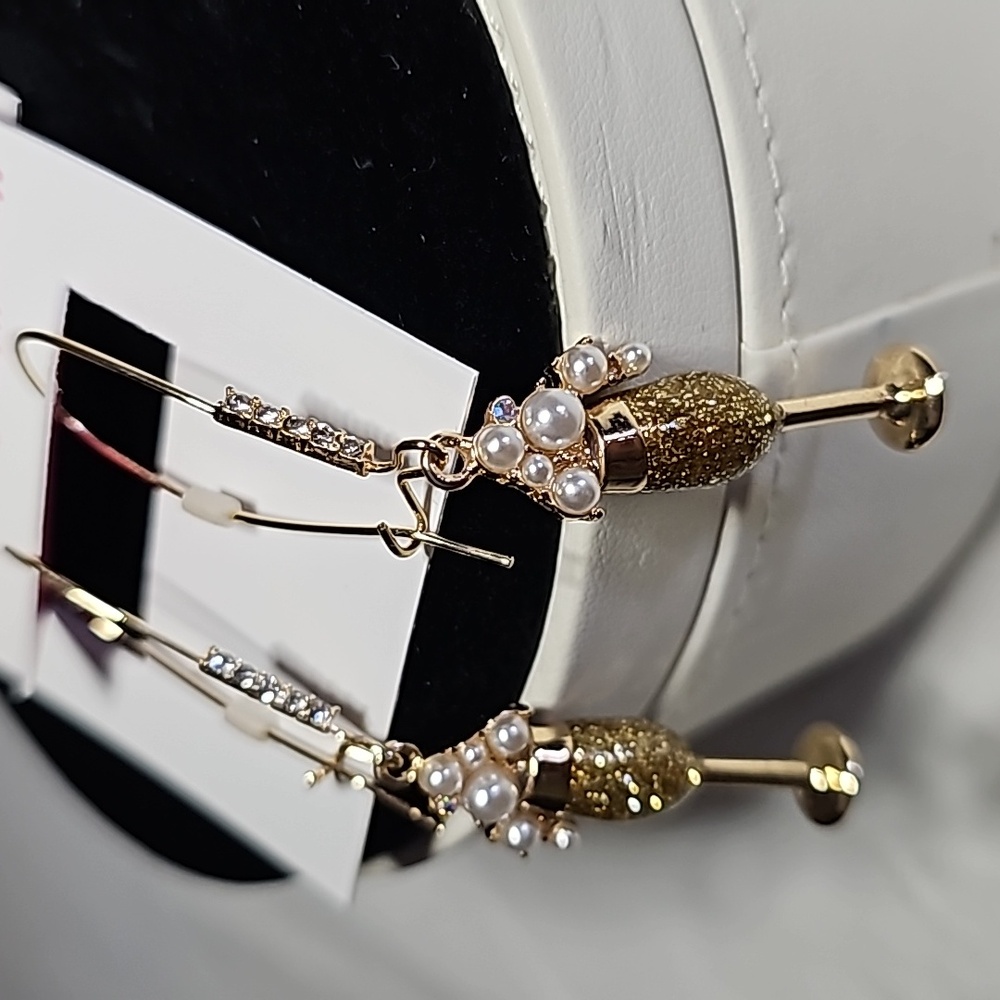Betsey Johnson Champagne Dangle Earrings - Picture 12 of 16